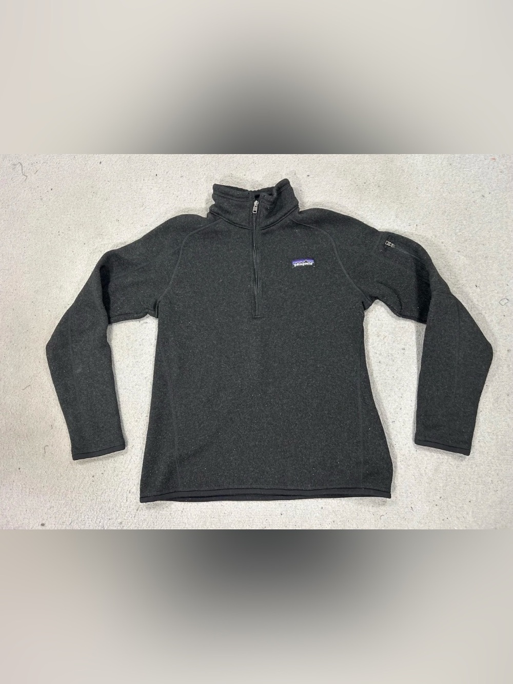 Patagonia Sweater Womens Medium Charcoal Better Sweater 1/4 Zip Fleece Pullover
